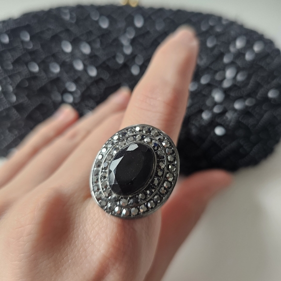 Black handmade sequins clutch & matching bracelets and ring - night out! - Picture 3 of 5